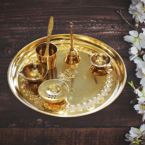 Brass Pooja Thali Set 0.46 Kg